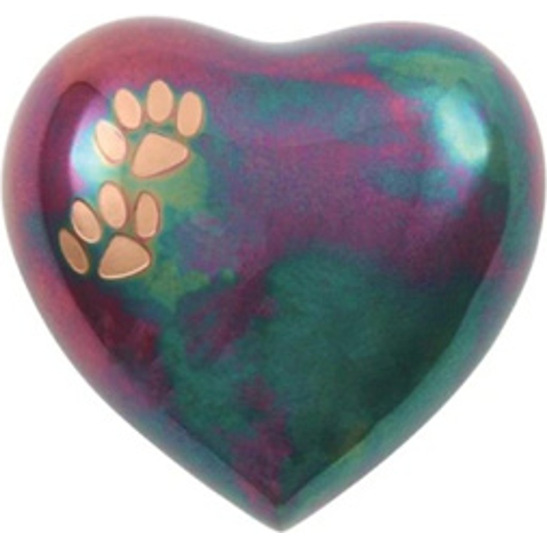 Resting Rainbow Heart Paw Dog & Cat Urn, Small