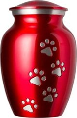 Resting Rainbow Paws to Heaven Urn, Red, X-Small