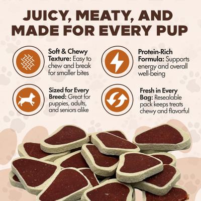 Show full view: Scoochie Pet Chewka Real Meat Soft & Chewy Juicy Porterhouse Flavor Dog Treats, 25-oz bag slide 7 of 7