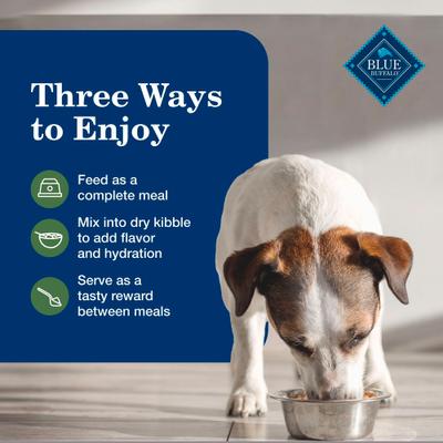 Show full view: Blue Buffalo Homestyle Recipe Senior 7+ Lamb & Vegetable Dinner Pate Canned Wet Dog Food, 12.5-oz can, case of 12 slide 8 of 10