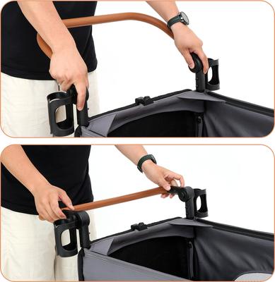 Show full view: KZLAA Foldable 4 Wheels Dog & Cat Stroller with Canopy & Basket, Gray slide 7 of 9