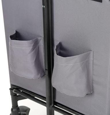 Show full view: KZLAA Foldable 4 Wheels Dog & Cat Stroller with Canopy & Basket, Gray slide 8 of 9