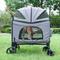 Show in main carousel: KZLAA Foldable 4 Wheels Dog & Cat Stroller with Canopy & Basket, Gray slide 1 of 9