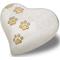 Show in main carousel: Resting Rainbow Pearl White with Gold Paw Prints Urn, Small slide 1 of 1