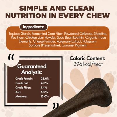 Show full view: Scoochie Pet Chewka Bacon Flavored Plant-Forward Fully Digestible Dog Chew Bone, Medium, 6 count slide 6 of 8