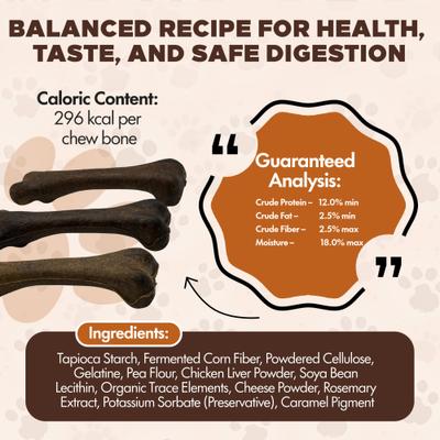 Show full view: Scoochie Pet Chewka Chicken Flavored Plant-Forward Fully Digestible Dog Chew Bone, Medium, 6 count slide 6 of 8