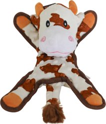 SteelDog USA Flat Bumpy Brown Cow Stuffing-Free Plush Dog Toy