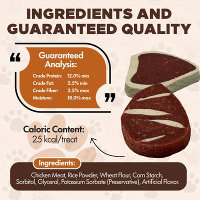 Show full view: Scoochie Pet Chewka Real Meat Soft & Chewy Mixed Variety Pack Juicy Porterhouse & Ribeye Flavor Dog Treats, 6-oz bag, 2 count slide 7 of 8