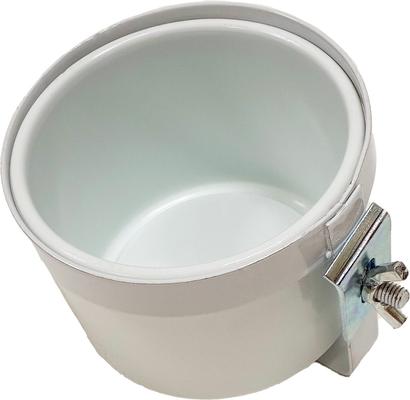 Show full view: YML EasyClip Bird Bowl with Clamp & Holder, White, 3-in slide 2 of 3