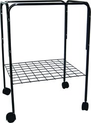 YML 4724 Metal Bird Cage Stand with Wheels, Black