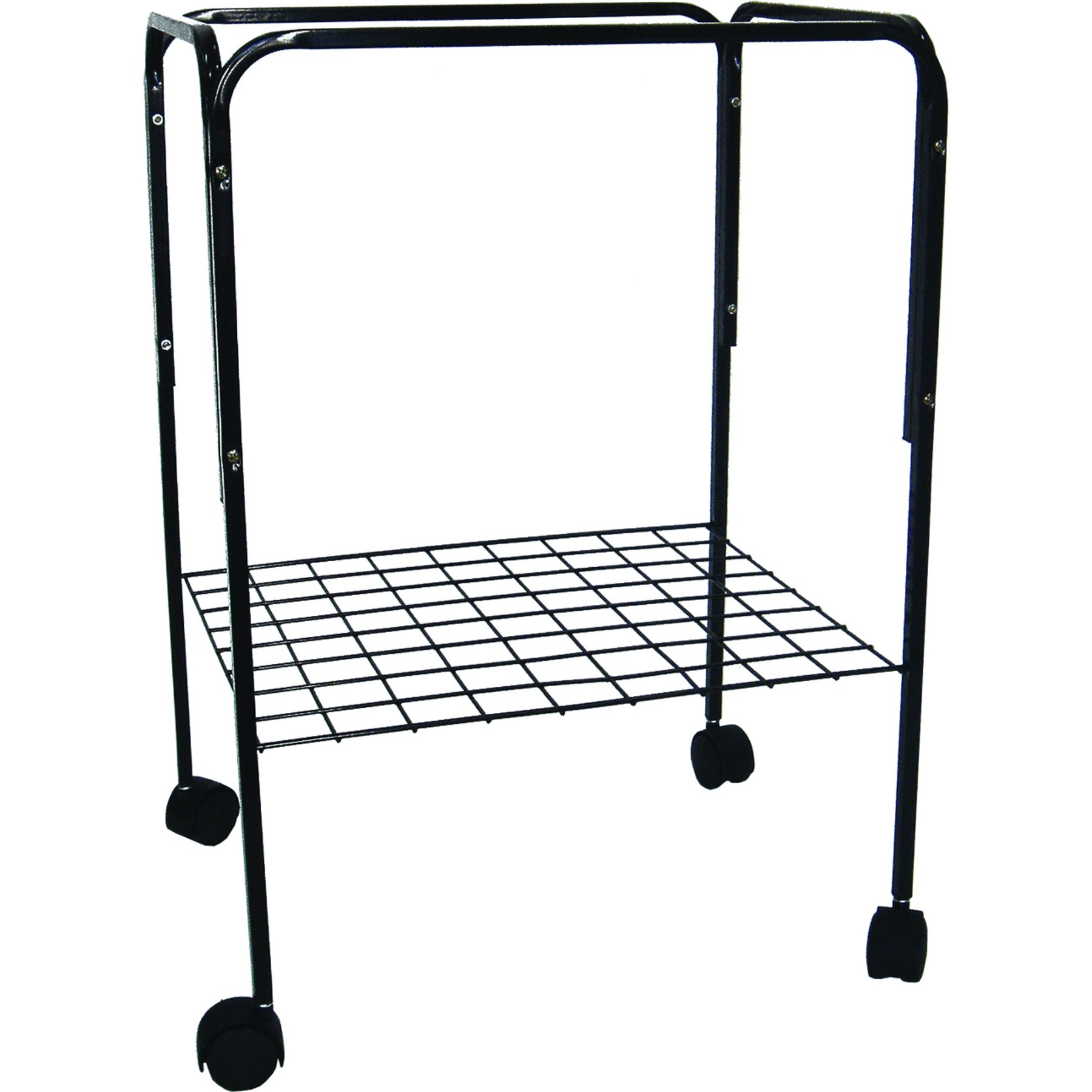 YML 4724 Metal Bird Cage Stand with Wheels, Black