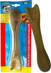 Scoochie Pet Chewka Bacon Flavored Plant-Forward Fully Digestible Dog Chew Bone, Large, 6 count