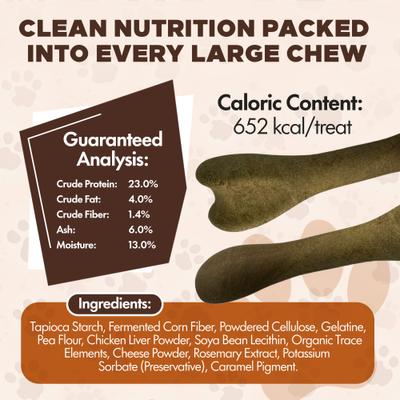 Show full view: Scoochie Pet Chewka Bacon Flavored Plant-Forward Fully Digestible Dog Chew Bone, Large, 1 count slide 6 of 8