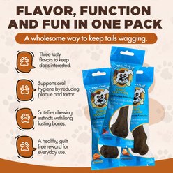 Scoochie Pet Chewka Mixed Variety Pack Bacon, Chicken & Cheese Flavored Plant-Forward Fully Digestible Dog Chew Bone, Medium, 6 count slide 2 of 7
