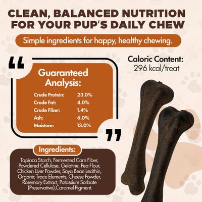 Show full view: Scoochie Pet Chewka Mixed Variety Pack Bacon, Chicken & Cheese Flavored Plant-Forward Fully Digestible Dog Chew Bone, Medium, 3 count slide 6 of 8