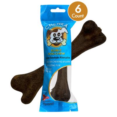 Show full view: Scoochie Pet Chewka Bacon Flavored Plant-Forward Fully Digestible Dog Chew Bone, Medium, 6 count slide 3 of 8