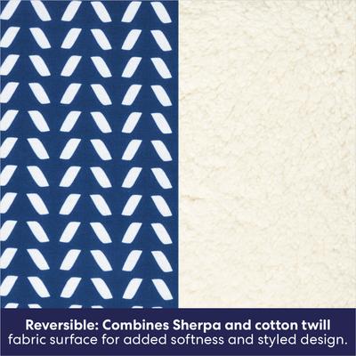 Show full view: Frisco Sherpa Reversible Cat Mat, Navy Herringbone slide 3 of 8