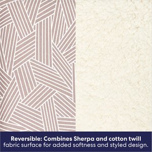 Frisco Sherpa Reversible Cat Mat, Light Gray Basket Weave Print