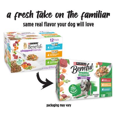 Show full view: Purina Beneful Freshly Prepared Blends Variety Pack Wet Dog Food, 10-oz, case of 12 slide 3 of 13