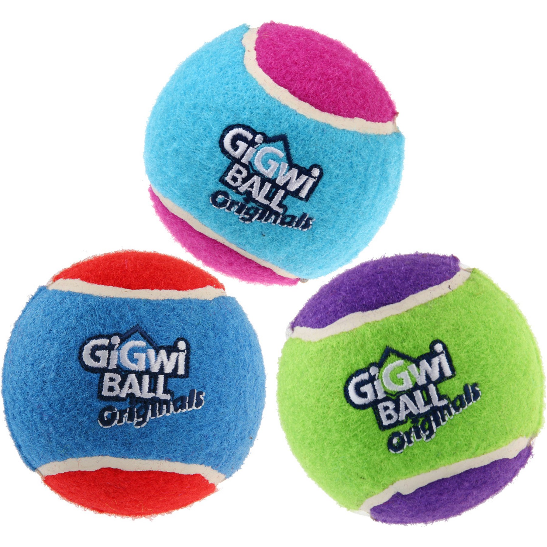 Gigwi Dog Tennis Balls, Blue, 3.2-in, 3 count