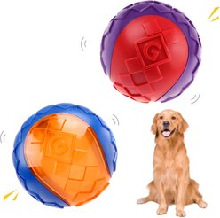 Gigwi Dog Balls Interactive Dog Toys, Multi, 3.2-in, 2 count