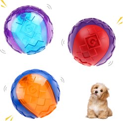 Gigwi Dog Balls Interactive Dog Toys, Multi, 2-in, 3 count