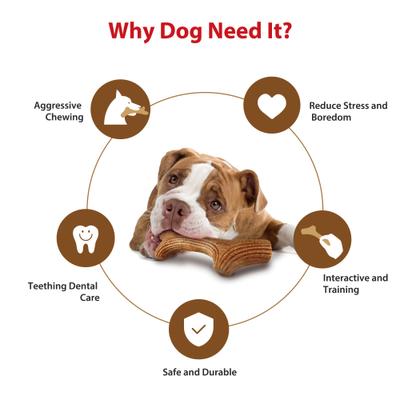 Show full view: Gigwi Wooden Chewy Bone Dog Toy, Beige, Small slide 3 of 9