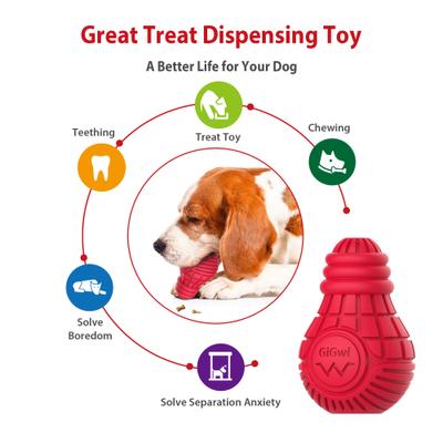 Show full view: Gigwi Bulb Treat Dispensing Dog Toy, Red, Medium slide 3 of 9