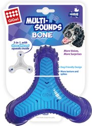 Gigwi 3-in-1 Squeak Bone Dog Toy, Purple slide 2 of 7