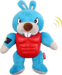 Gigwi TPR Rabbit Squeaky Plush Dog Toy, Blue