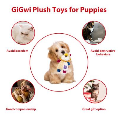 Show full view: Gigwi Crinkle Squeaky Plush Dog Toy, Beige slide 3 of 10