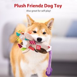 Gigwi Lion TPR Johnny Stick & Plush Dog Toy, Grey slide 2 of 7