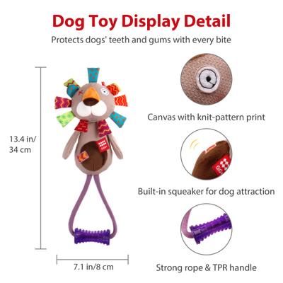 Show full view: Gigwi Lion TPR Johnny Stick & Plush Dog Toy, Grey slide 4 of 10