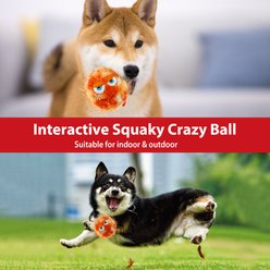 Gigwi Squeaky Plush Ball Dog Toy, Orange slide 2 of 7