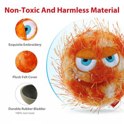 Show full view: Gigwi Squeaky Plush Ball Dog Toy, Orange slide 2 of 8