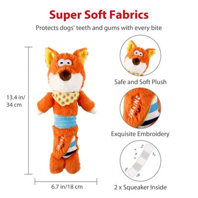 Show full view: Gigwi Fox Squeaky Plush Dog Toy slide 3 of 9