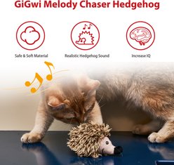 Gigwi Melody Chaser Squeaky Hegehog Cat Toy, Grey slide 2 of 7