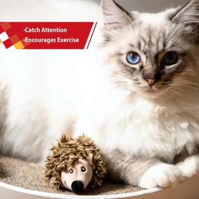 Show full view: Gigwi Melody Chaser Squeaky Hegehog Cat Toy, Grey slide 6 of 8