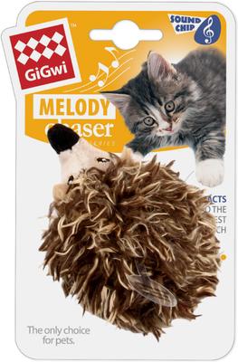 Show full view: Gigwi Melody Chaser Squeaky Hegehog Cat Toy, Grey slide 7 of 8
