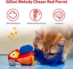Gigwi Melody Chaser Squeaky Parrot Cat Toy, Red slide 2 of 7
