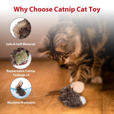 Show full view: Gigwi Rabbit Refillable Catnip & Silvervine Cat Toy, Brown slide 2 of 8