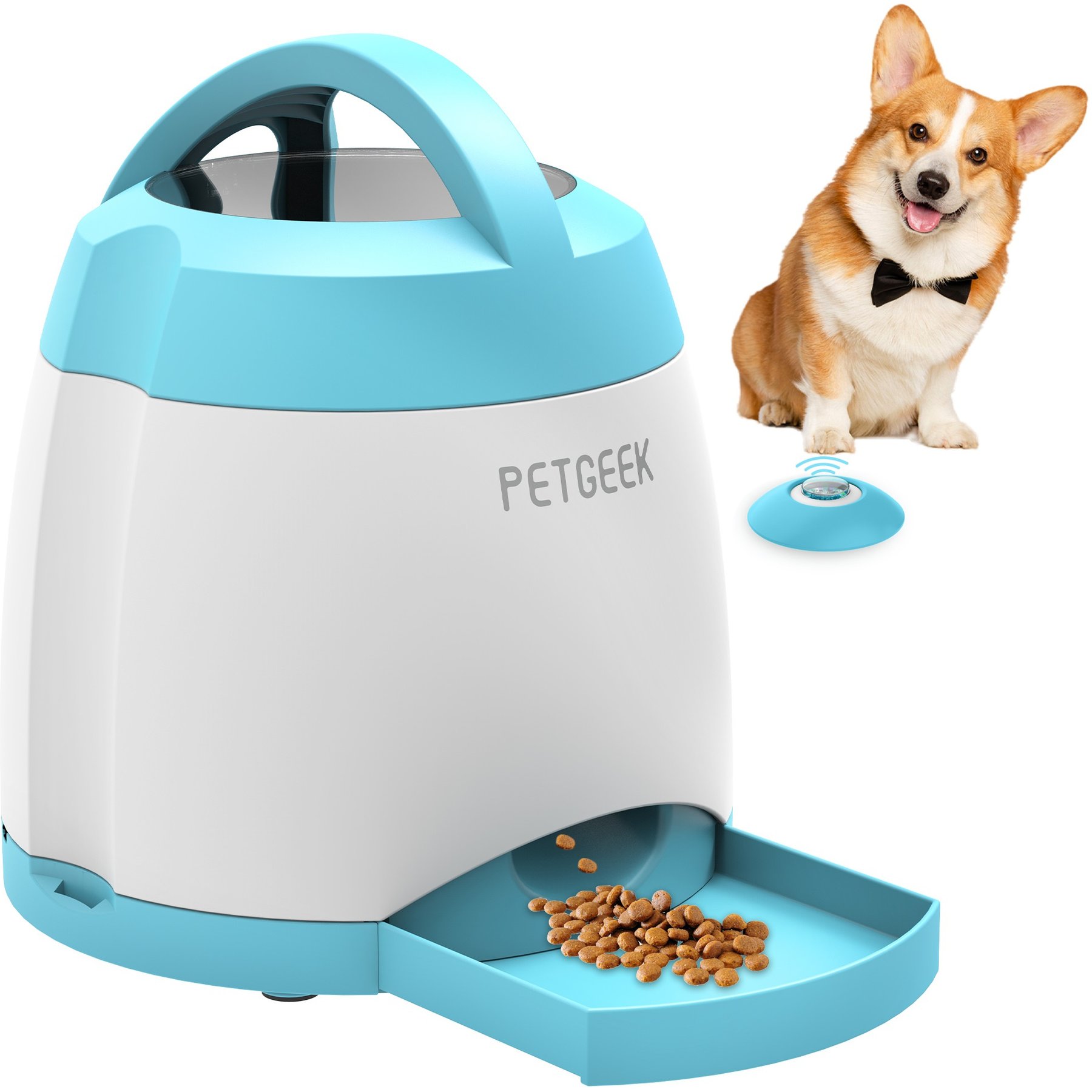 PETGEEK Rechargeable IQ Training Dog Treat Dispenser Feeder Toy, Blue
