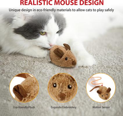 Show full view: Gigwi Interactive Running Mouse for Cat Toy, Beige slide 6 of 9