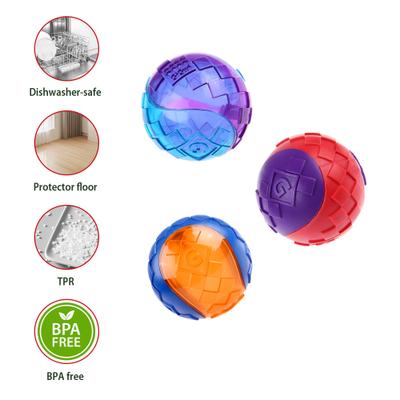 Show full view: Gigwi Dog Balls Interactive Dog Toys, Multi, 2-in, 3 count slide 4 of 9