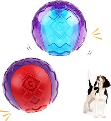 Gigwi Dog Balls Interactive Dog Toys, Multi, 2.5-in, 2 count