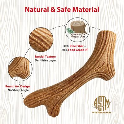 Show full view: Gigwi Wooden Chewy Bone Dog Toy, Beige, Small slide 5 of 9