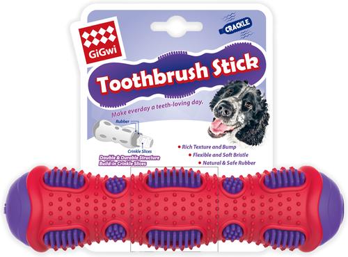Show full view: Gigwi Toothbrush Stick Dental Chewy Dog Toy, Purple slide 7 of 8