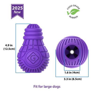 Show full view: Gigwi Bulb Treat Dispensing Dog Toy, Purple, Large slide 6 of 10