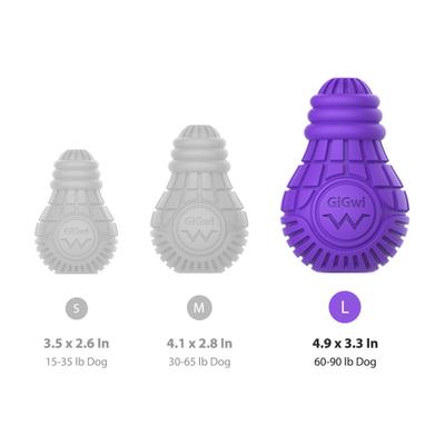 Show full view: Gigwi Bulb Treat Dispensing Dog Toy, Purple, Large slide 5 of 10