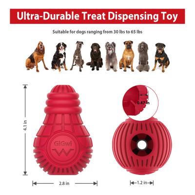Show full view: Gigwi Bulb Treat Dispensing Dog Toy, Red, Medium slide 2 of 9